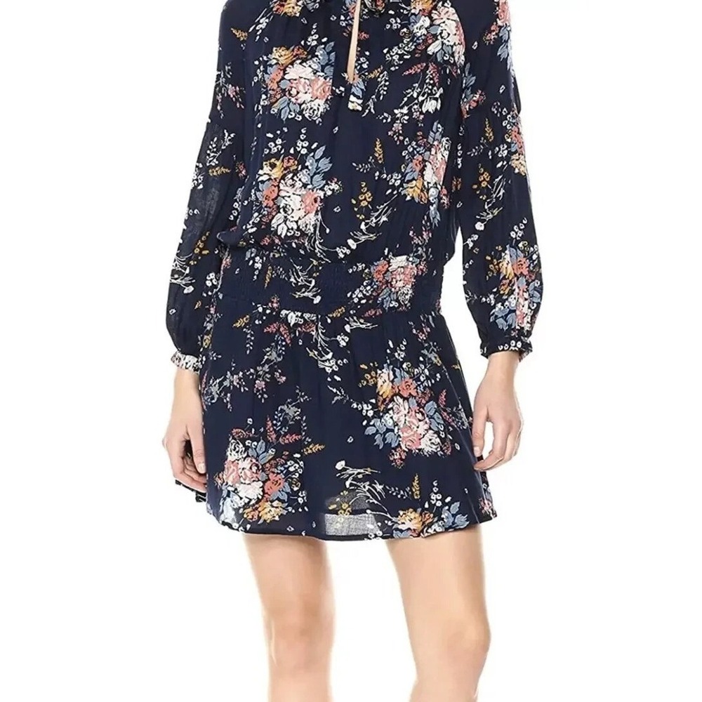 Lucky Brand‎ Dress Womens Size Medium Drop Waist Floral Blue Long Sleeve